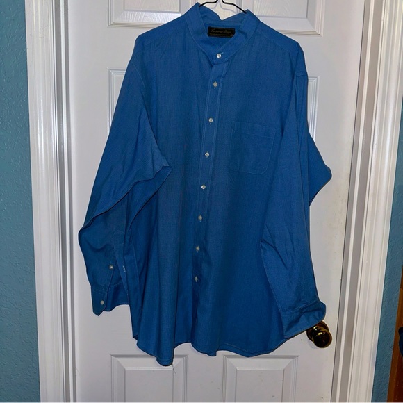 Corporate Image XXL/XXXL button Up Shirt Blue Dress Tailored From Tom James - Picture 1 of 6